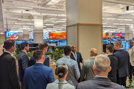 VMI cadets from the Cadet Investment Group tour Bank of America HQ.